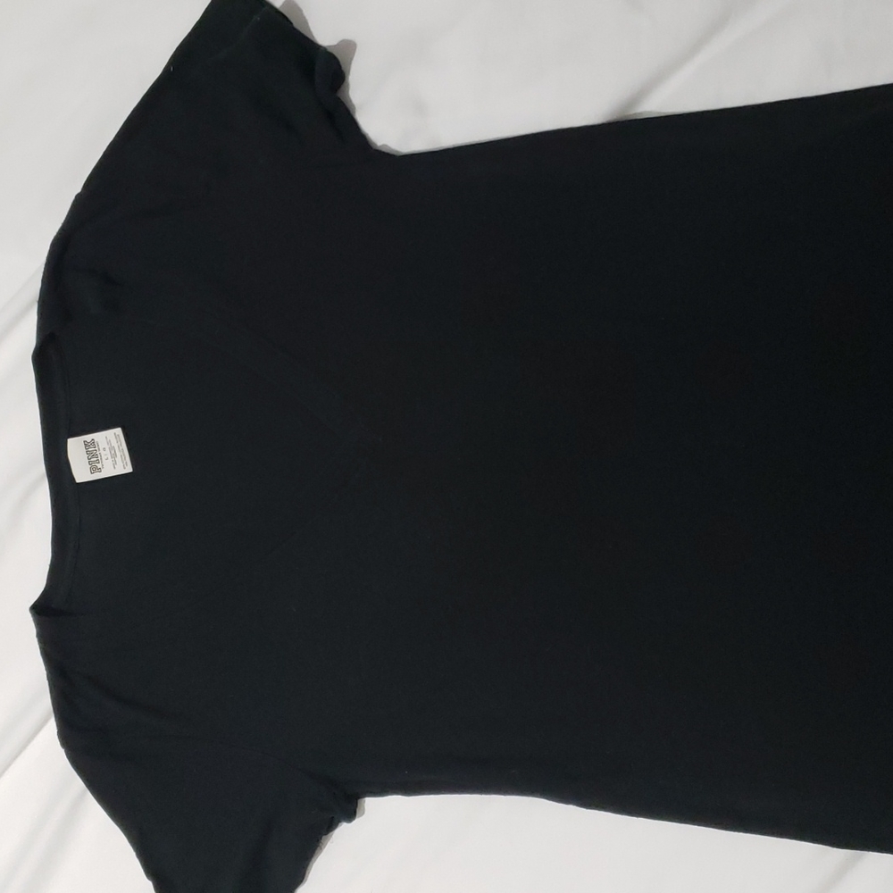 PINK Victoria's Secret black V-neck t shirt